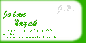 jolan mazak business card